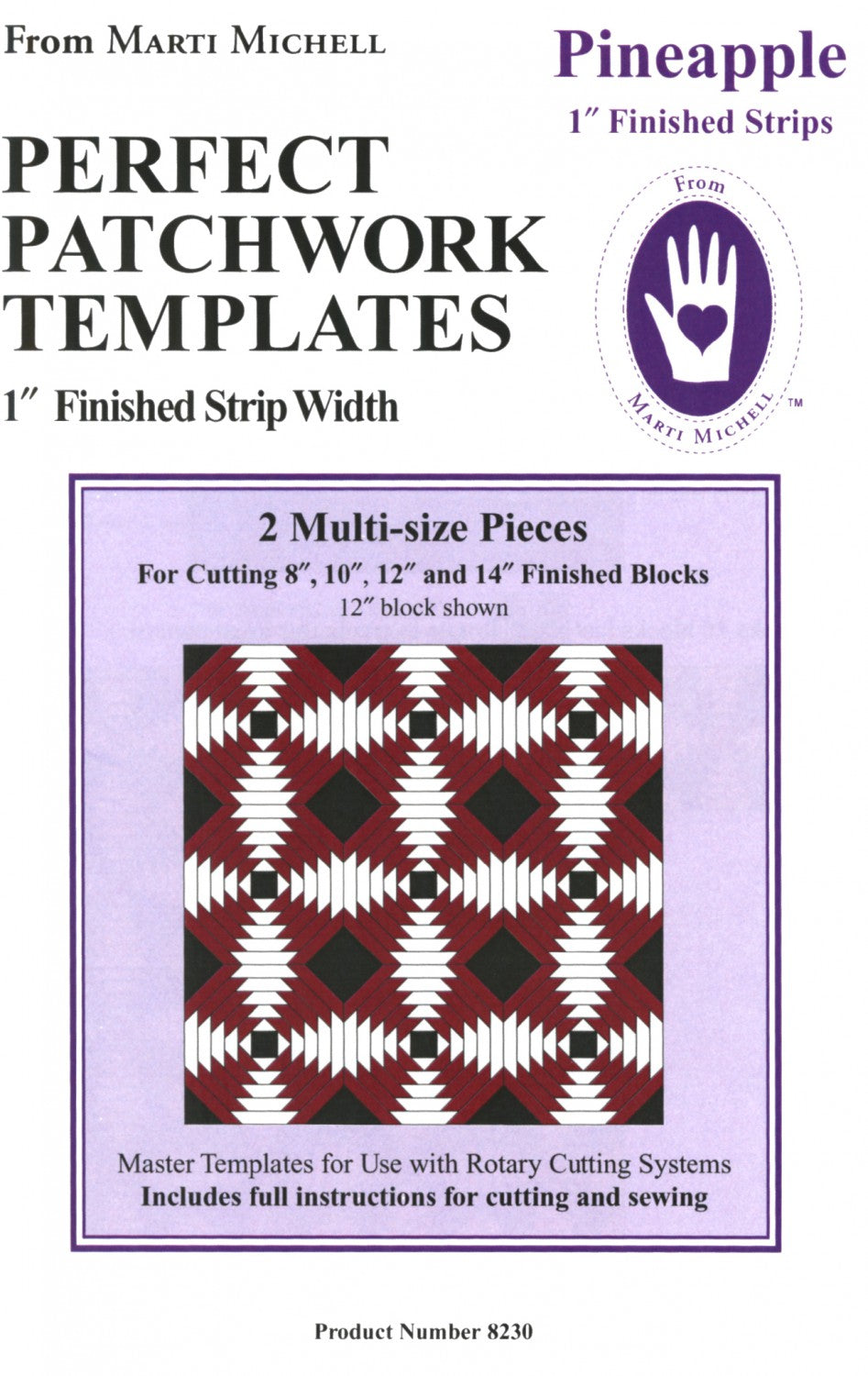 Pineapple Templates 8", 10" 12" blocks - Marti Michell