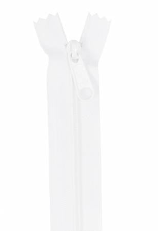 Single Slide Handbag Zipper - White 24"