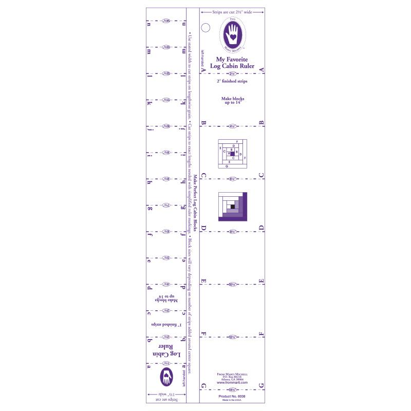 Log Cabin Ruler - 1" and 2" - Marti Michell