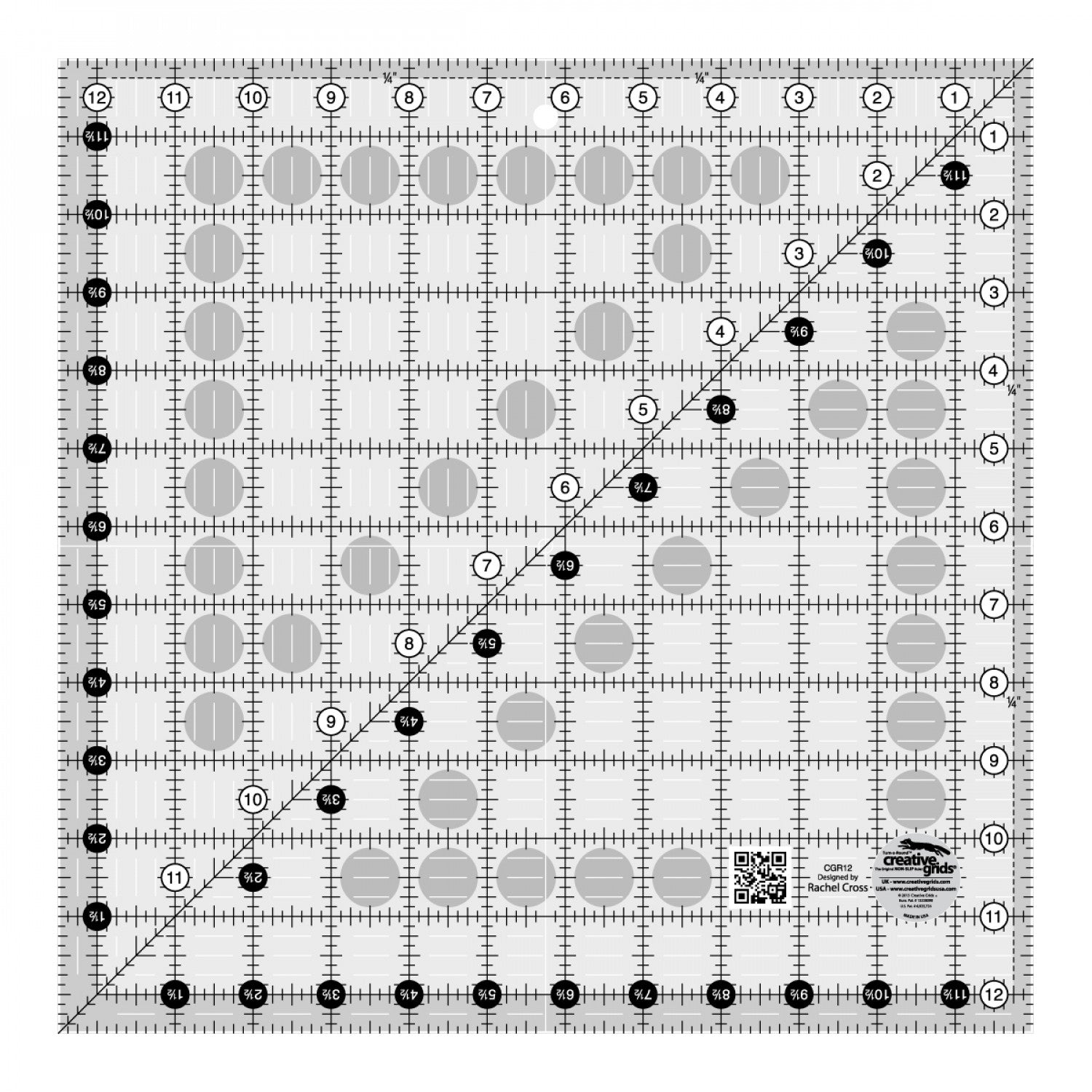 12-1/2" x 12-1/2" Ruler - Creative Grids