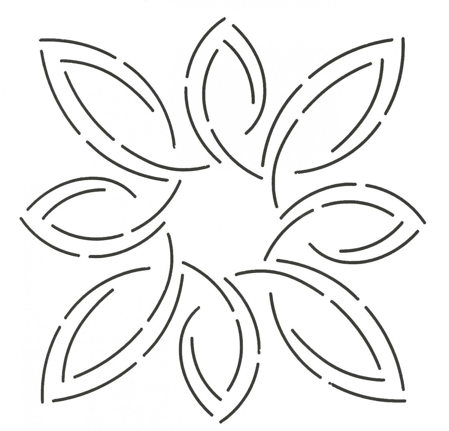 Quilting Stencil - Pear Leaf Medallion