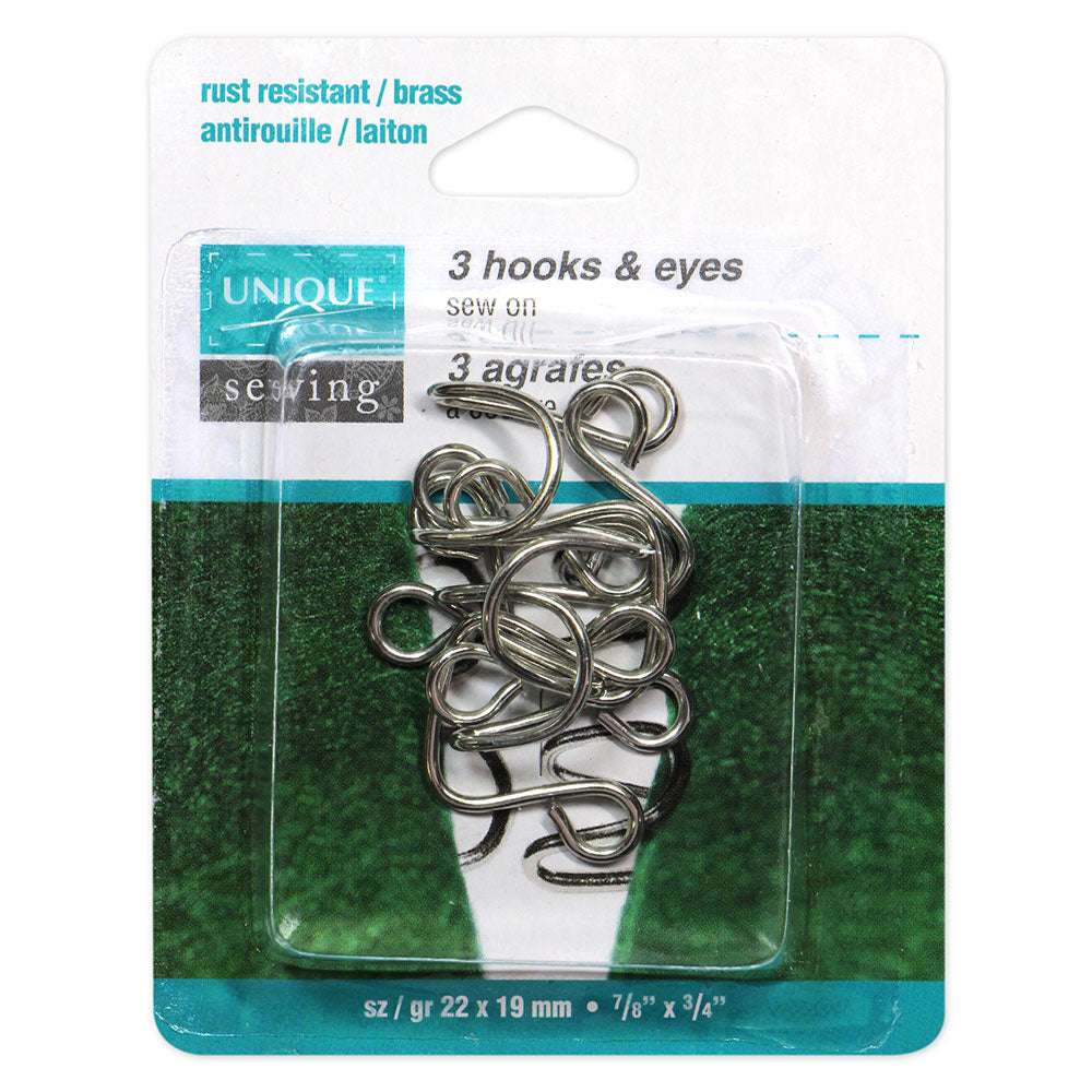 Hooks & Eyes - 22 x 19mm - Nickel