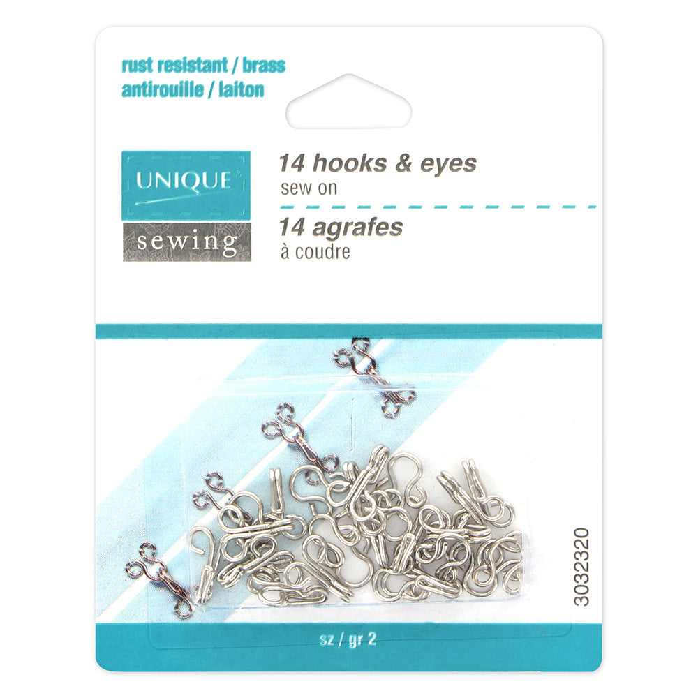 Hooks & Eyes - Size 2 - Silver
