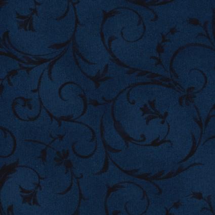 Elegant Scroll - Wideback - Midnight Blue