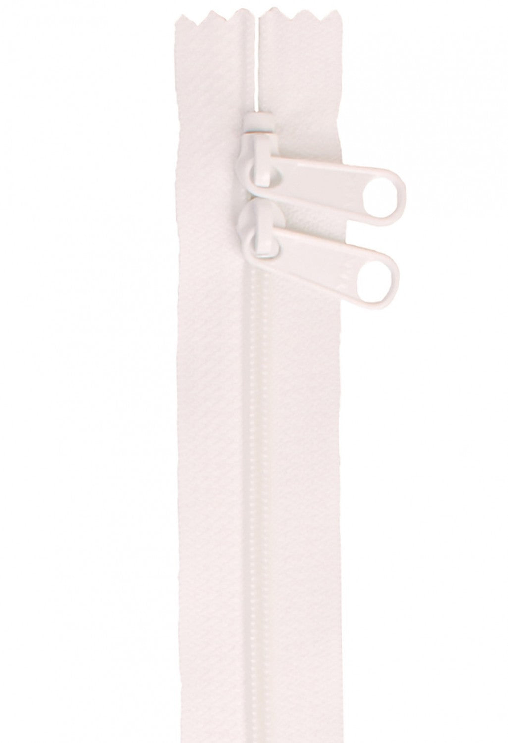 Double Slide Handbag Zipper - White