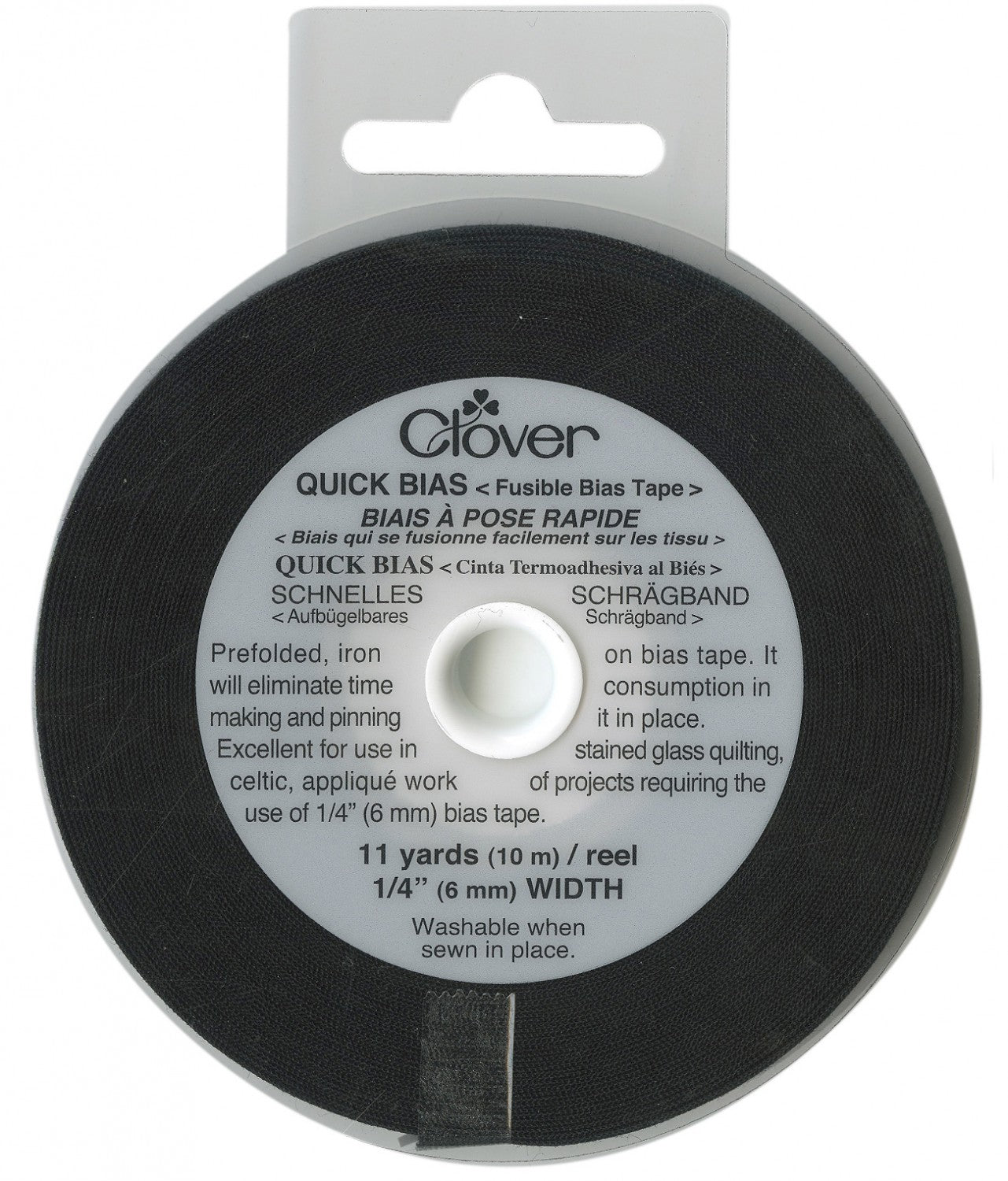 Fusible Quick Bias Black 1/4"