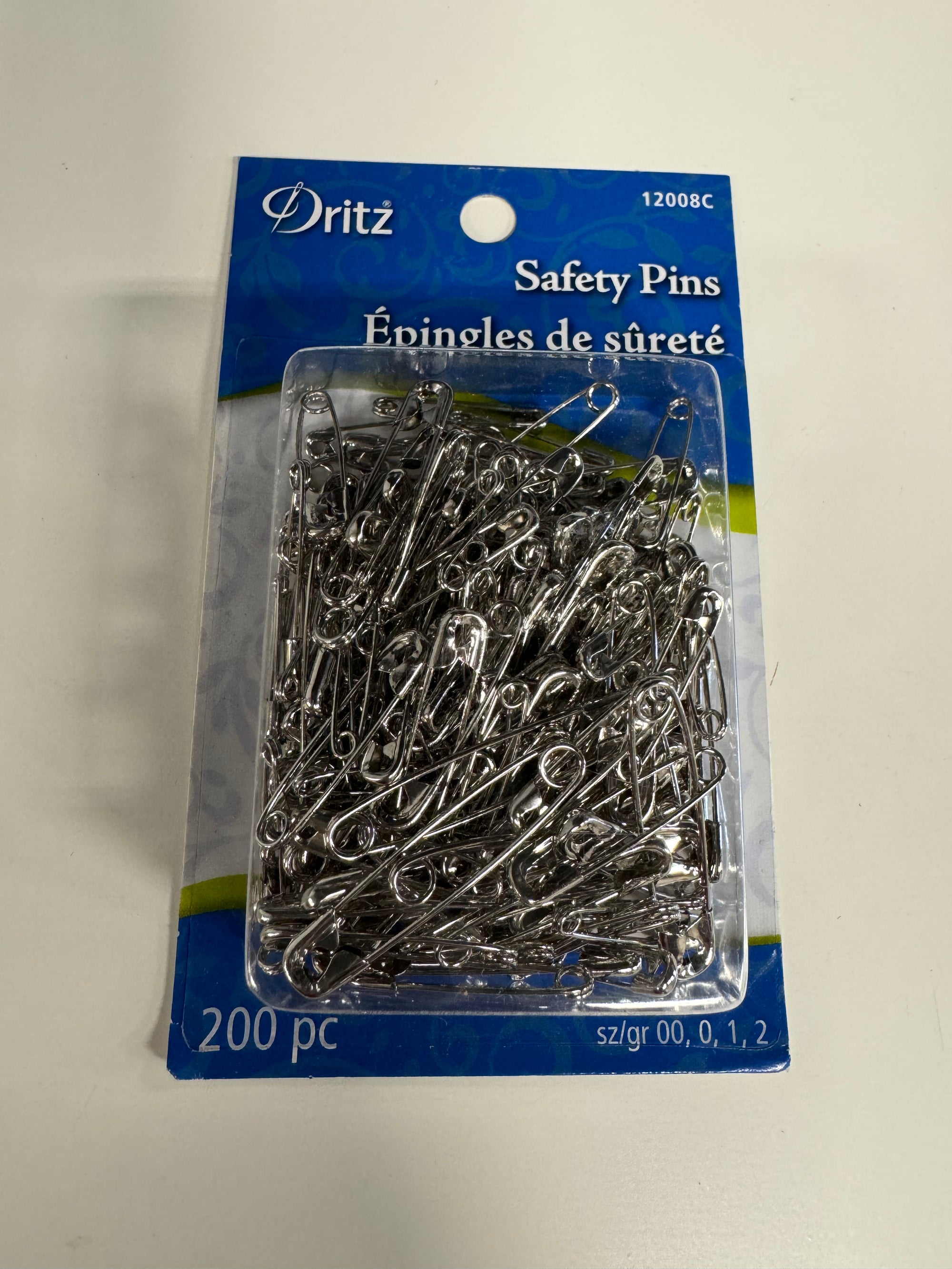 Safety Pins - Assorted Sizees 00, 0, 1, 2