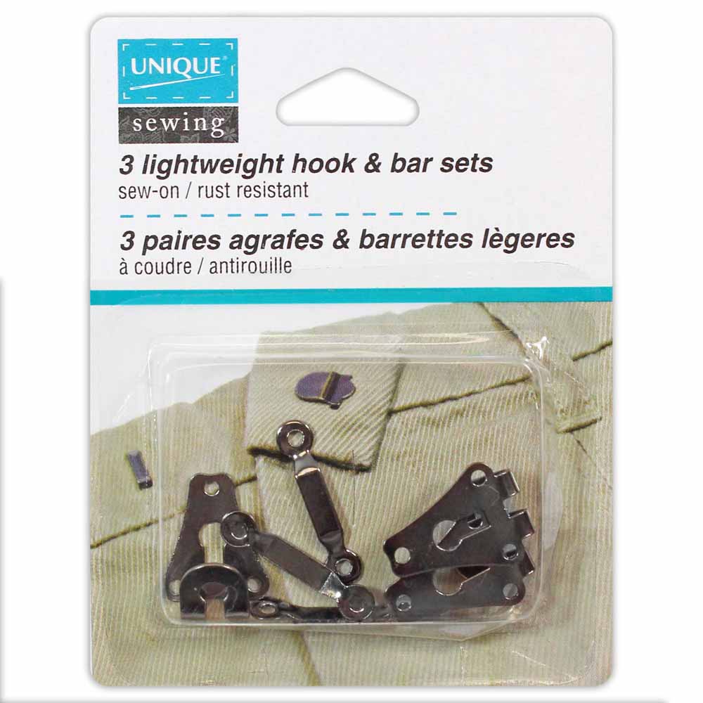 No Sew Hook & Bar Trouser/Skirt - Nickel (4 sets) - The Sewing Place
