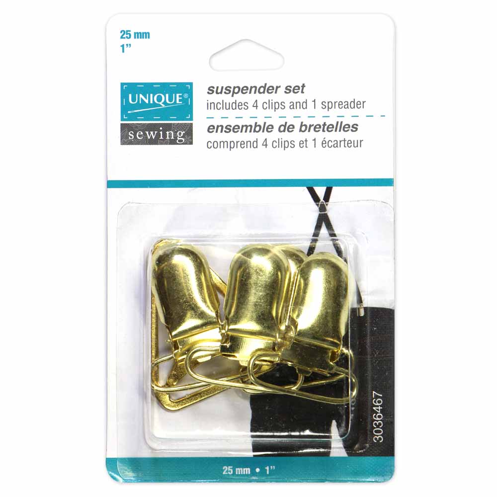 Suspender Clip Set Gold - 25mm (1")