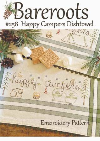 Bareroots #258 Happy Campers Dishtowel Pattern Only