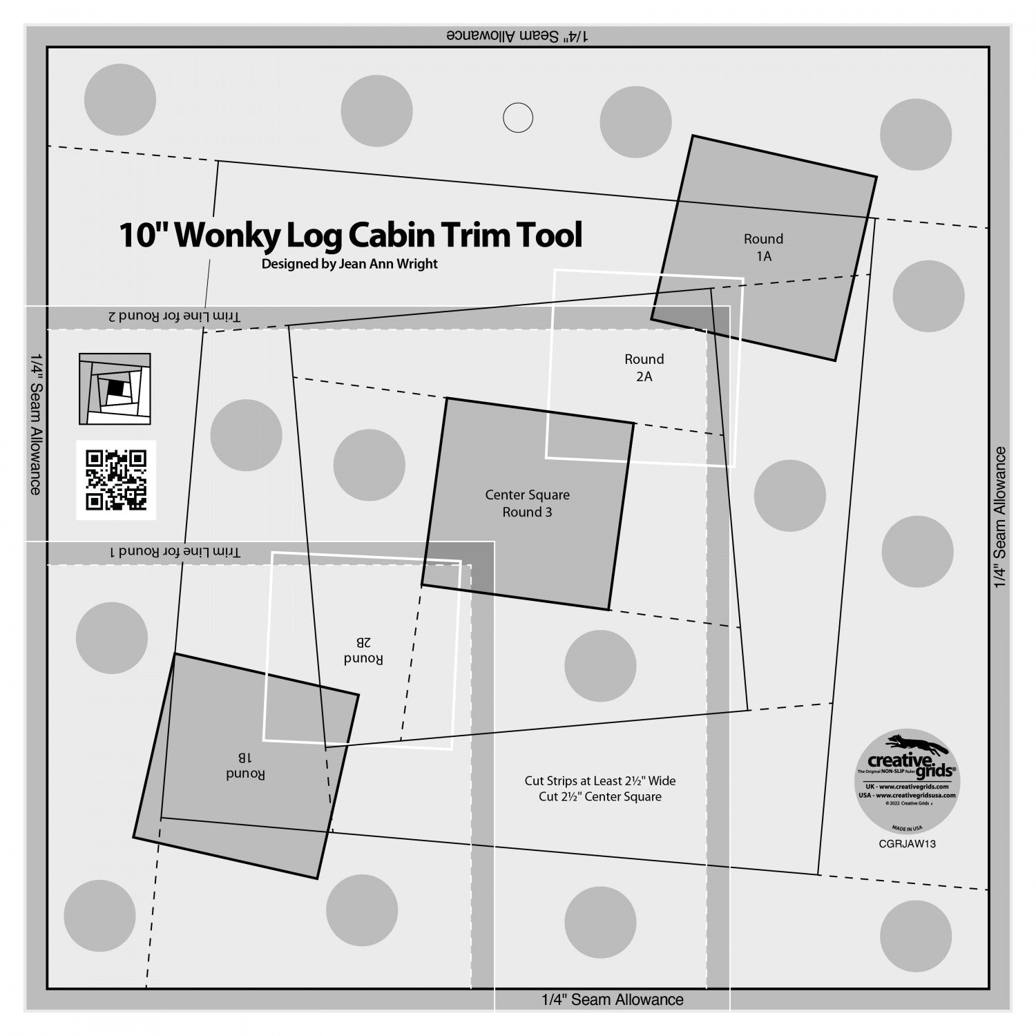 Wonky Log Cabin Trim Tool 10" - Creative Grids
