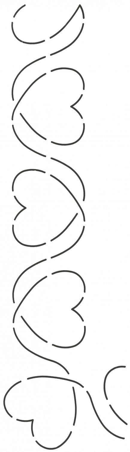 Quilting Stencil - Heart Leaf Scroll Corner Border 2 1/2"