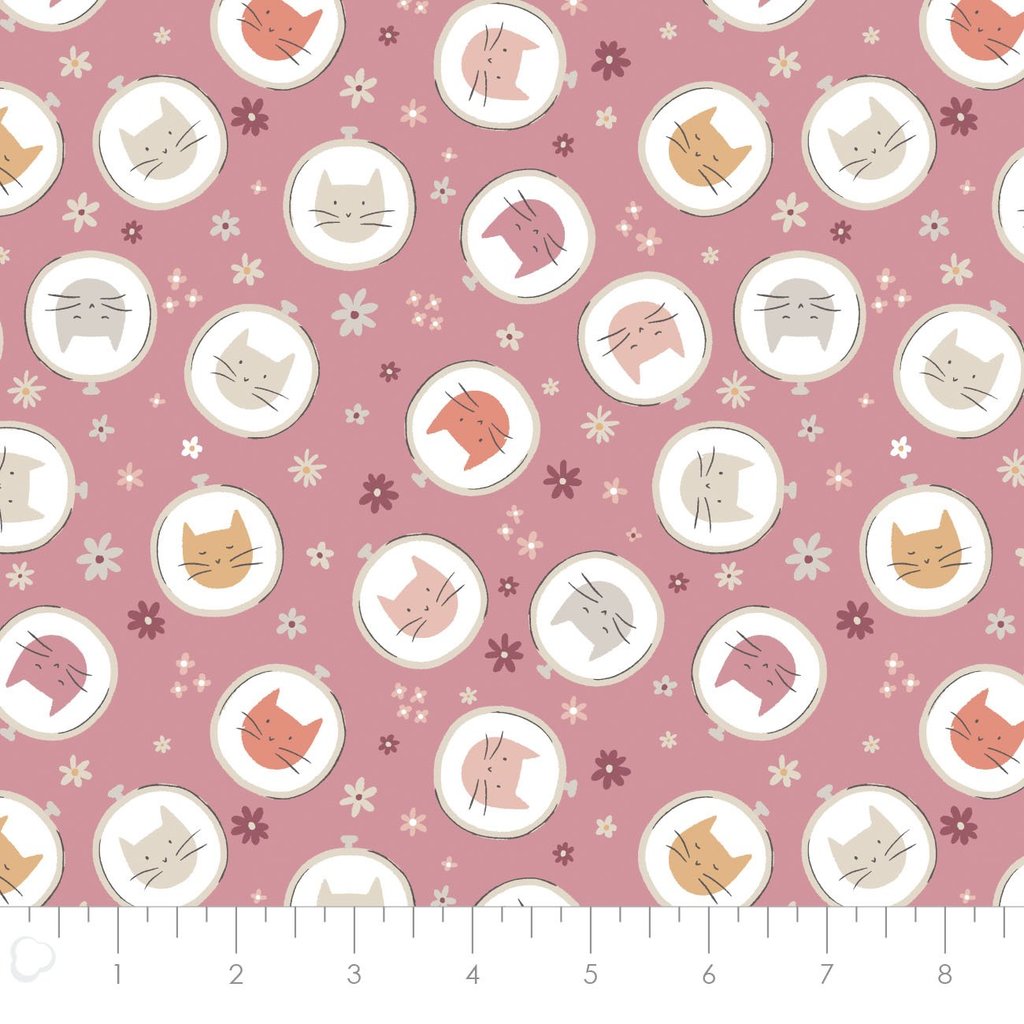 Smitten Kitten - Embroidery Hoop Toss - Lilac
