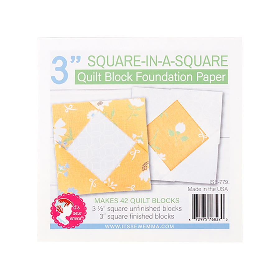 Square In A Square Quilt Block Foundation Paper - 3"