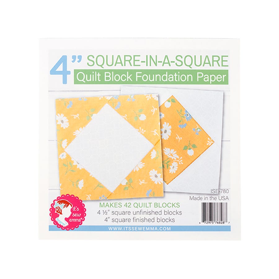 Square In A Square Quilt Block Foundation Paper - 4"