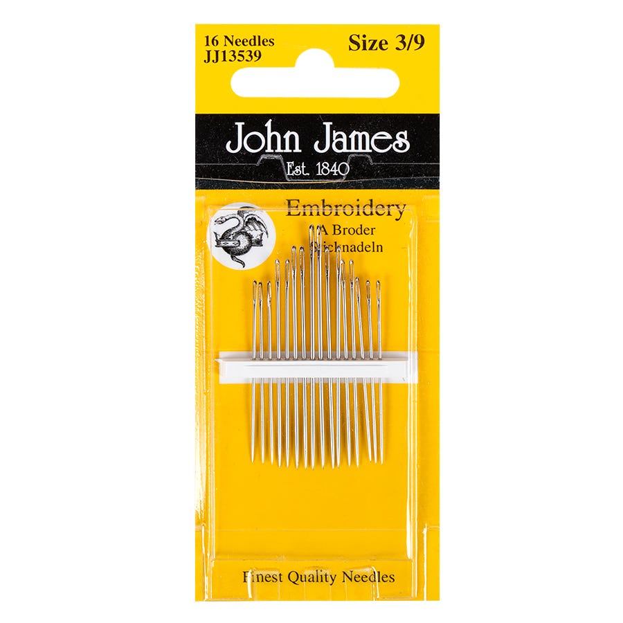 John James Embroidery Needles Size 3-9