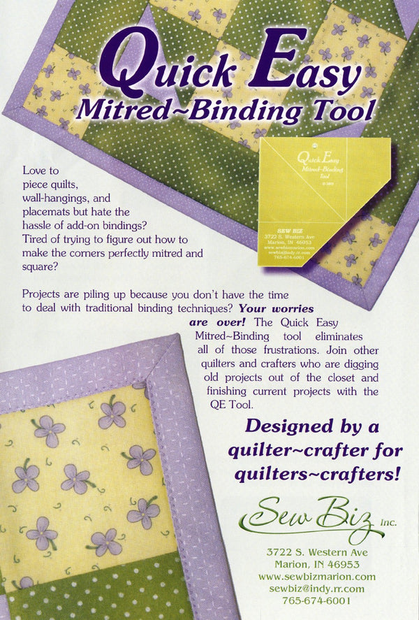 Quick Easy Mitered Binding Tool Stitcharie