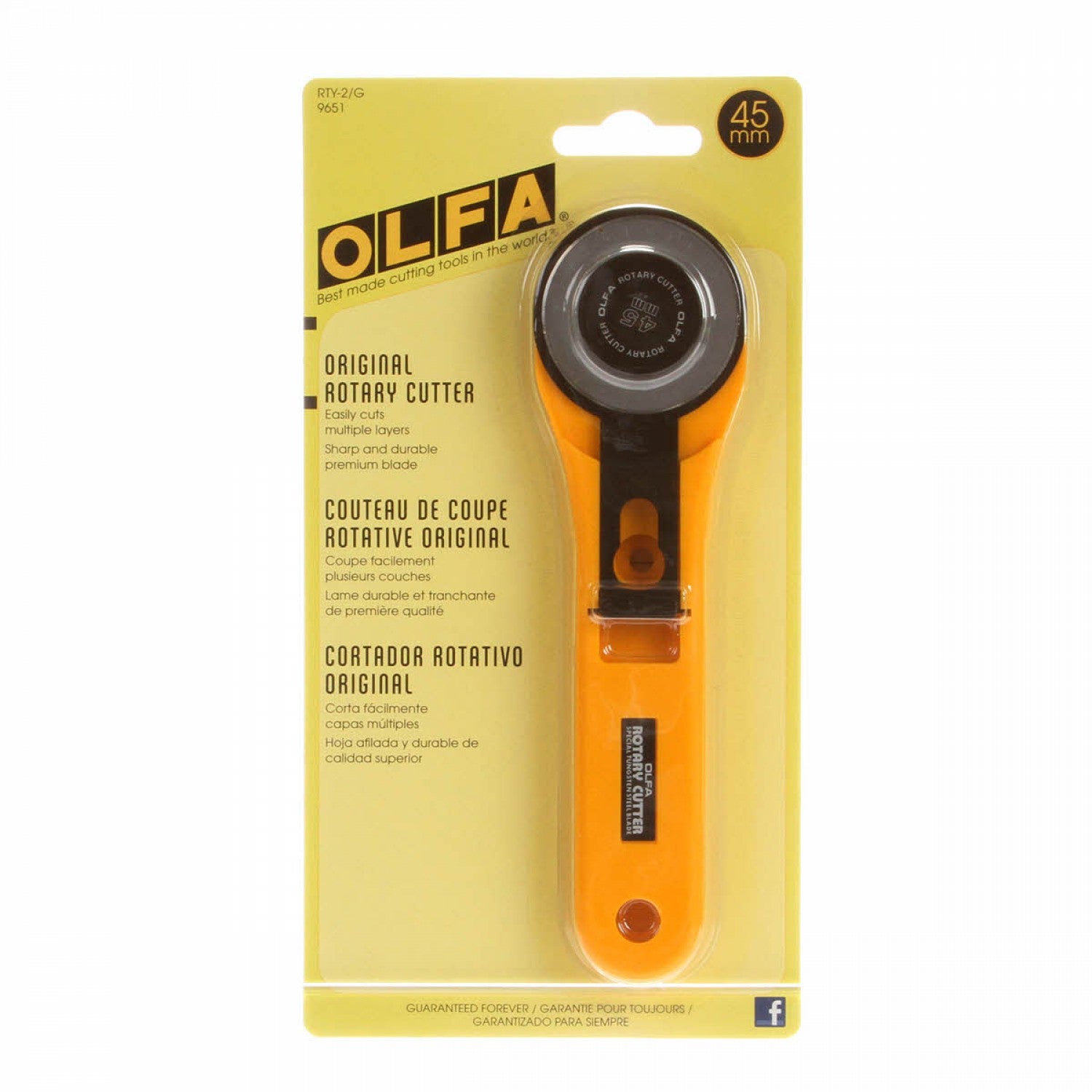 Olfa Splash Rotary Cutter Yellow 45mm