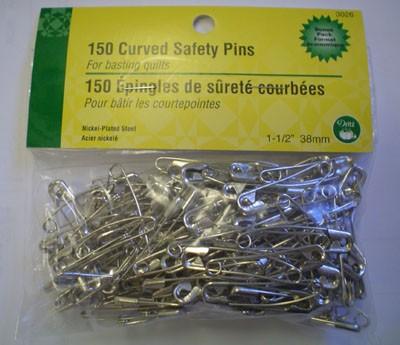 Curved Safety Pins - 1-1/2"  Size 2 (150 pins)
